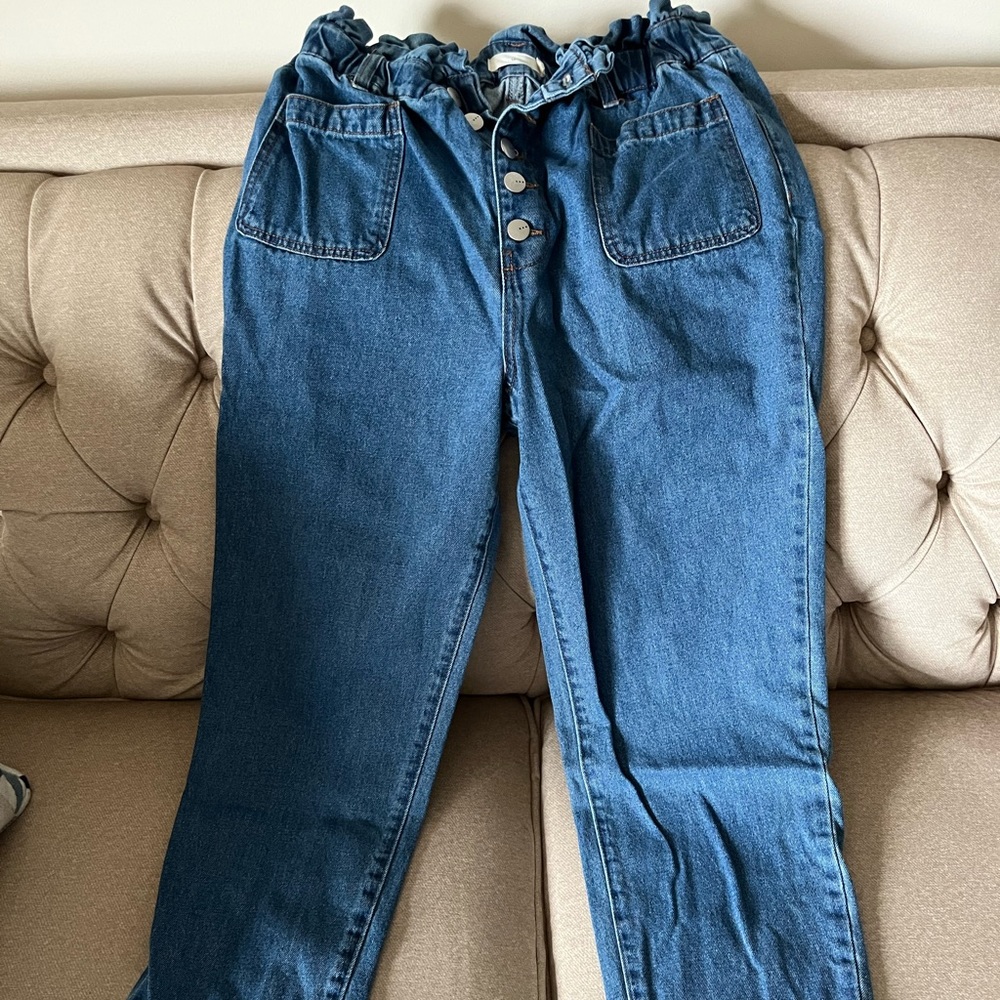 TGLA paper bag jeans, size large. Fits size 12 frame